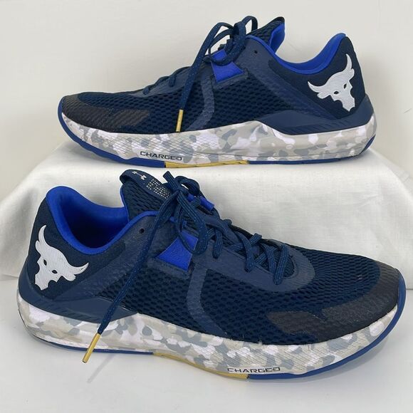 Under Armour Project Rock BSR 2 Marble Academy Men’s 11 Blue Athletic Sneakers - Picture 5 of 8